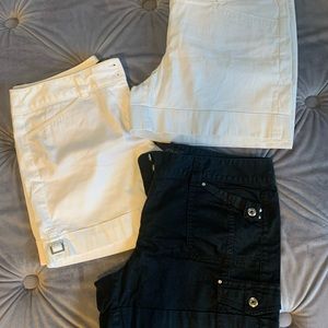 3 pairs of size 10 white house black market shorts